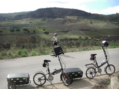 Handlebar Bags Mounted on Bikes.